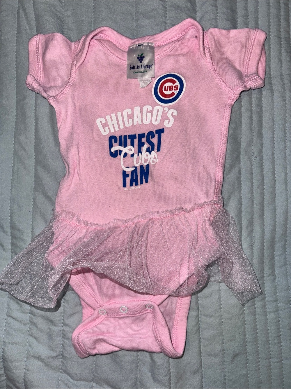 Cutest Cubs Fan Onesie with Attached Tutu